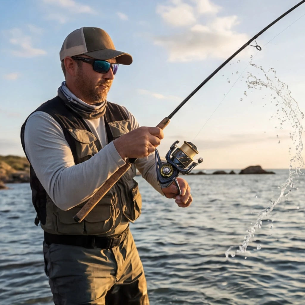 Spinning Fishing Reel 33LBs Max Drag 5.2:1 Gear Ratio Water Resistant Design for Bass Trout Salmon Freshwater Angling Pesca