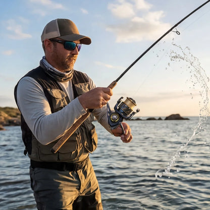 Spinning Fishing Reel 33LBs Max Drag 5.2:1 Gear Ratio Water Resistant Design for Bass Trout Salmon Freshwater Angling Pesca
