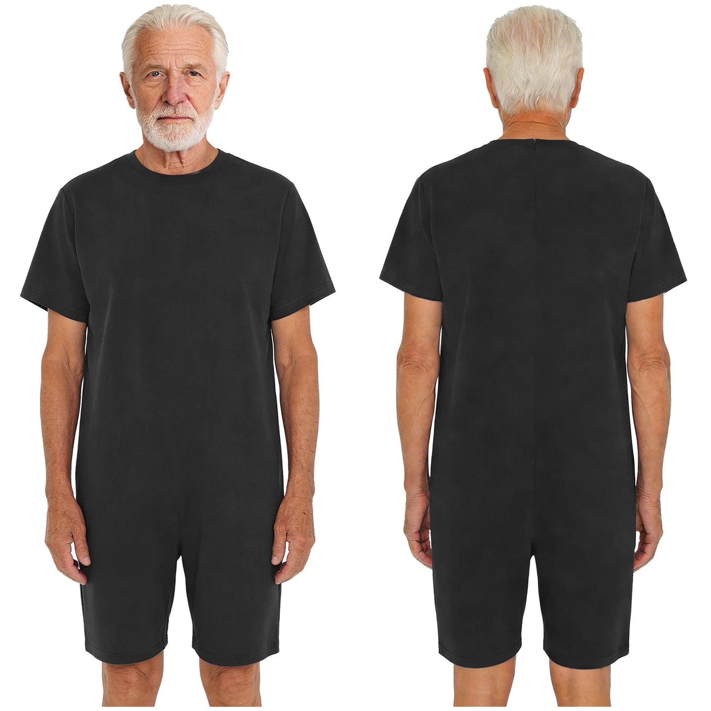 Men Women Special Needs Adaptive Clothing Elderly Alzheimer ASD Anti-Strip Jumpsuit Back Zipper Bodysuit Daily Wear Homewear