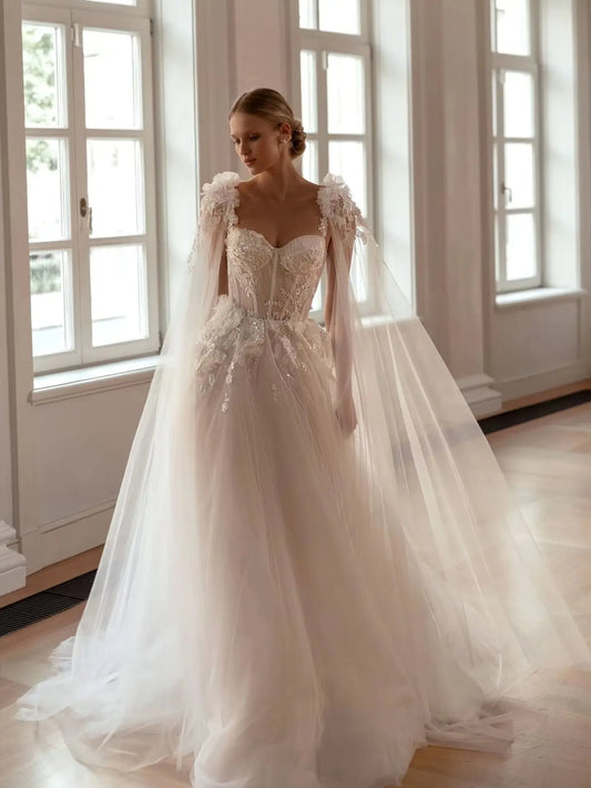 ANGEL Princess Lace Wedding Dresses 2026 Applique Luxury Long Bride Dress A-line Tulle Sexy Bridal Gown Vestidos De Novia Custom