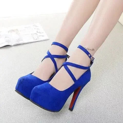 High-heeled Shoes Spring New Style Pointy Shoes Belt Buckle High-heeled Shoes Fashion Sandals Women's Size 35-42