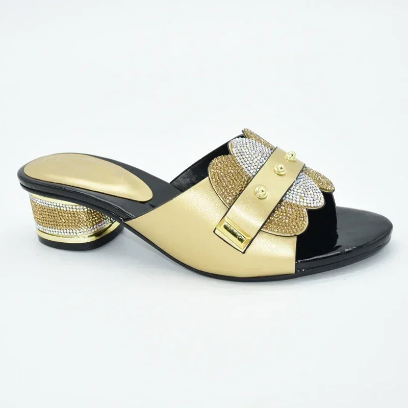 New Without Bag Pumps Super low Heels Italian Women Wedding for Party Heels Elegant Shoes Slippers 2025 Summer Woman Slipper