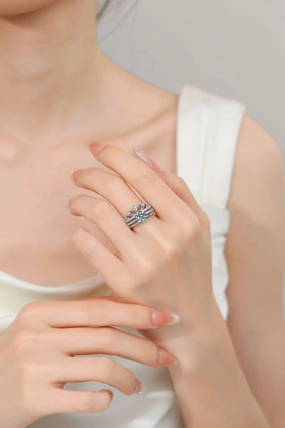 Pure hypoallergenic substrate encases 2ct moissanite for women’s four-prong crown luxury ring with soft PT950 platinum sheets