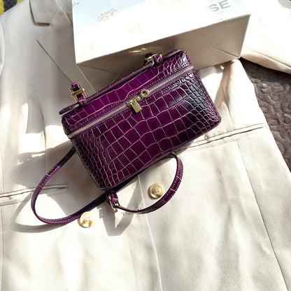 Shoulder Bag Handbag women Luxury Women's Crocodile Embossed Mobile Phone Handbag Brand New LP19 Genuine Leather Mini Small size