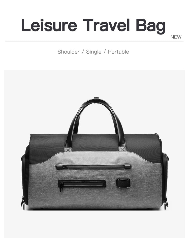 OZUKO Garment Bag Multifunction Men Suit Storage Large Capacity Luggage Handbag Male Waterproof Travel Duffel Bag Shoes Pocket