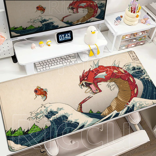 Gaming Anime P-Pokemons Gyarados Mousepad Large Non-slip Rubber Mouse Pad Gamer XXL 900x400mm Pc Keyboard Desk Mouse Mat Carpet