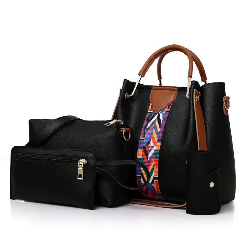 4 Pcs Luxury Handbag Large Capacity Tote Bag Women's Bag Fashion Shoulder Bag,Wallet,Card Case