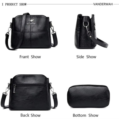 Genuine Soft Pu Leather Handbags for Women Vintage Shoulder Tote Bag Luxury Designer Ladies Large Capacity Purse Bags Sac A Main