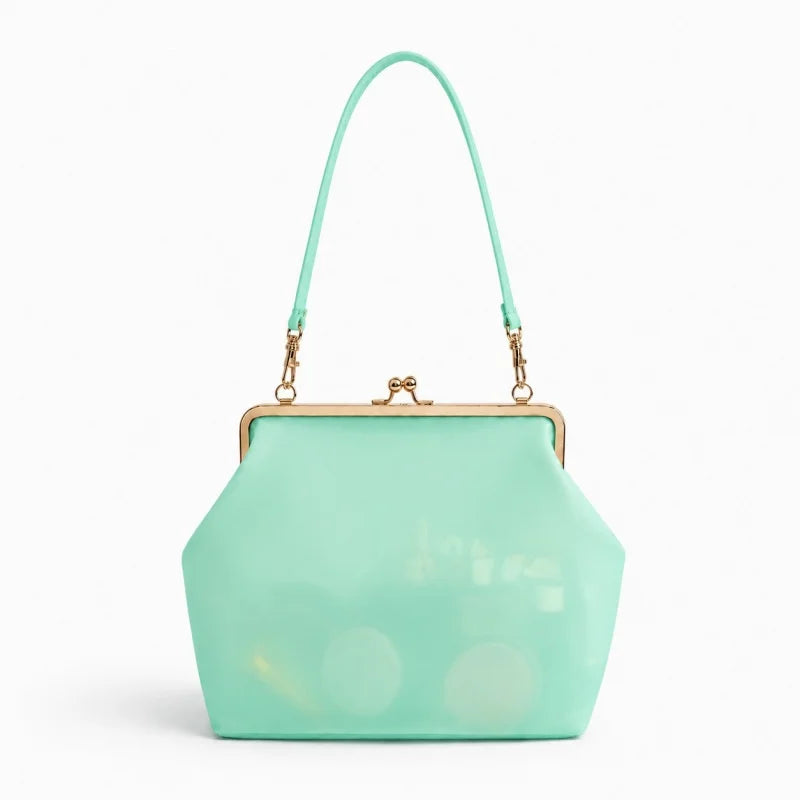 2026 Retro Leather & Straw Woven Bag – Kiss Lock Frame Shell Clutch, Large Capacity Shoulder Tote for Commute Beach Evening