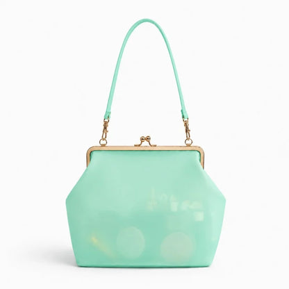 2026 Retro Leather & Straw Woven Bag – Kiss Lock Frame Shell Clutch, Large Capacity Shoulder Tote for Commute Beach Evening