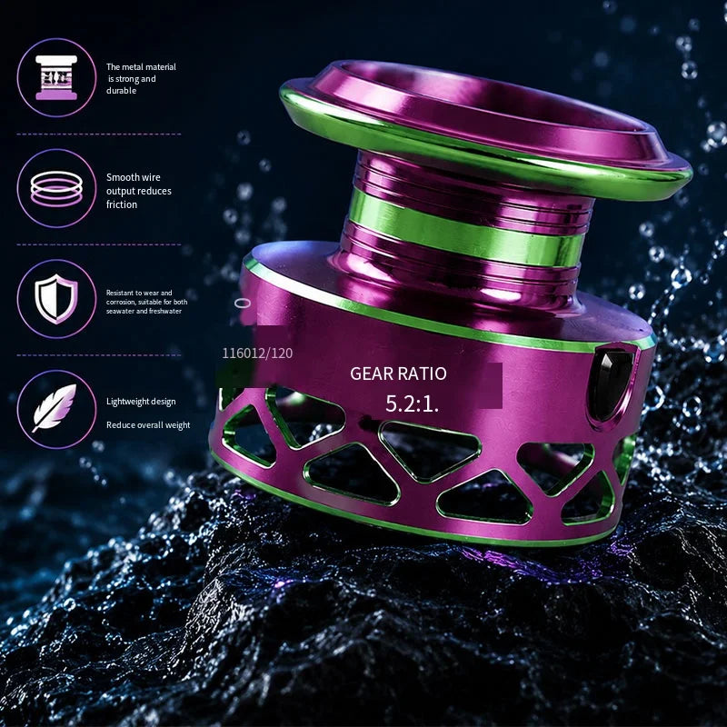 Spinning Fishing Reel 10KG Max Drag Ultra Smooth Professional Fishing Reel 5.2:1 Gear Ratio CNC Metal Spool Fishing Reels Wheel