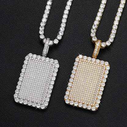 Moissanite Silver Necklace Tag Series Pendant For Women Men 925 Sterling Silver Hip Hop Fine Jewelry Iced Out Pendant New 2022