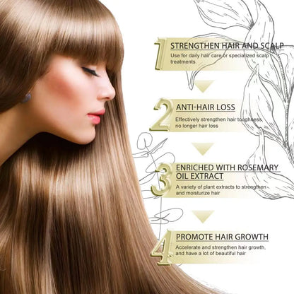 Rosemary Hair Care Essential Oil Nourish Dry Frizzy Hair Smooth Split Ends Boost Luster for Daily Hair Conditioning Maintenance