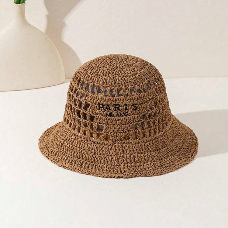 Summer Sun Hats for Women Straw Hat Showing Face Small Bucket Hat Large Brim Sunshade  Sunscreen Seaside Beach Cap Ventilate