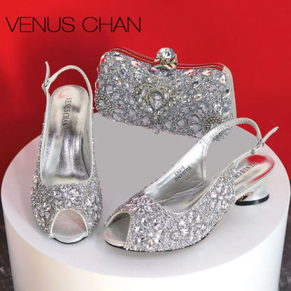 2024 Shoes and Bag for Party Wedding Plus Size Women Shoes 43 High Heels Sexy Ladies Luxery Shoes Women Dress Pumps with Purse