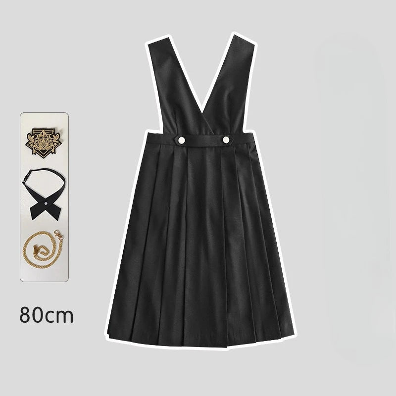 Versatile and Cute School Uniform Skirt JK Uniform Basic Spring Genuine Long Dress Japanese-style Pleated College Style Suit