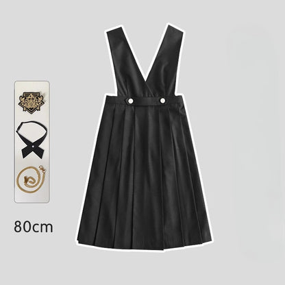 Versatile and Cute School Uniform Skirt JK Uniform Basic Spring Genuine Long Dress Japanese-style Pleated College Style Suit