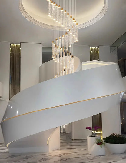 Modern Ceiling Chandelier Luxury Staircase Crystal Chandeliers Duplex Attic Villa Living Room Pendant Lights Home Decor Lighting