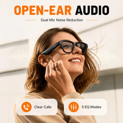New AI Smart Glasses 13MP HD Camera 1200P Video  Multiple Languages Translation WiFi Sunglasses Bluetooth Call Music Men Women