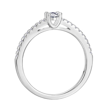 BLUEENCH 4mm D Color Moissanite Ring for Woman Wedding Jewelry with GRA 925 Sterling Sliver Plated 18k White Gold Wedding Band