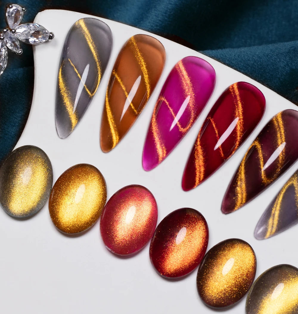 7.5ml Golden Light  Magnetic Gel Golden Gems Magnetic Gel Nail Polish Cat Nail Sparkling Glitter Semi Permanent Varnish