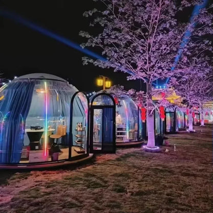 Prefab Polycarbonate Winter Geodesic Clear Dome Tent Green Dome House