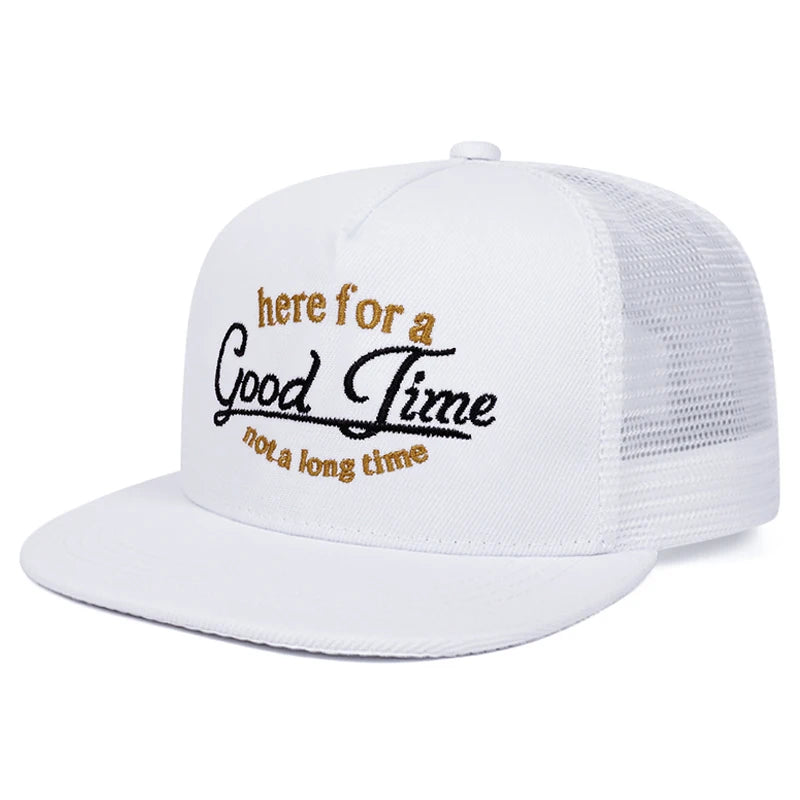 2025 Personalized New Flat Edge Hat letters Creative Embroidered Street HipHop Hat Outdoor Leisure Sunshade Baseball Hat Net Hat