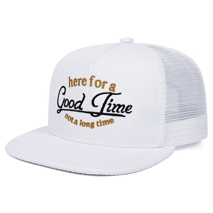 2025 Personalized New Flat Edge Hat letters Creative Embroidered Street HipHop Hat Outdoor Leisure Sunshade Baseball Hat Net Hat