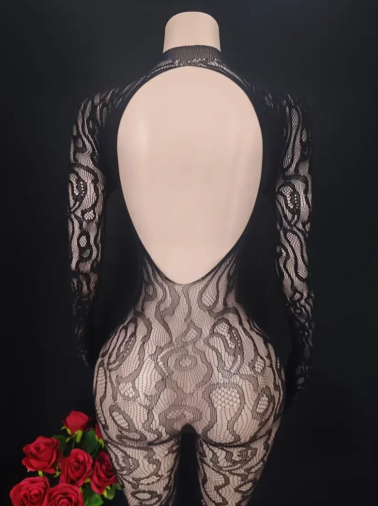 Hot Sexy Leopard Fishnet Bodysuit Women Sexy Lingerie Porn Roleplay Outfits Full Bodystockings Lace Underwear Fashion Jumpsuit