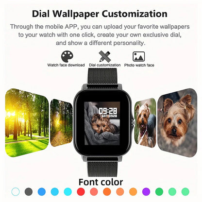 2026 New Smart Watch 1.44''HD Screen Bluetooth Call Sleep Blood Oxygen Pressure Health Monitoring Watches For Women Men