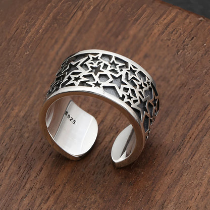 PANJBJ 925 Sterling Silver Golden Flower Rings For Women Drip Glaze Plant Irregular Adjustable Sweet Jewelry Gift Dropshipping