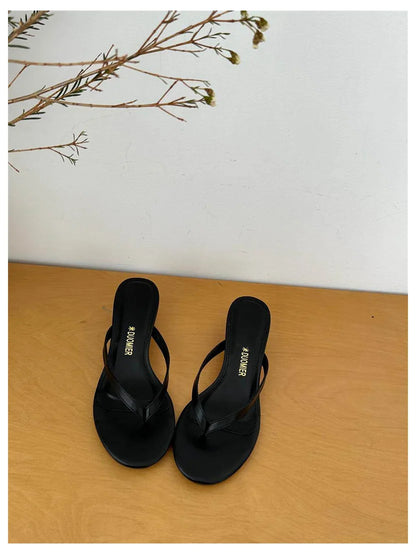 2026 New Summer Thin Heels Slippers Sandals Narrow Band Slides Ladies Shoes Fashion Women Pumps Flip Flops Luxury Slippers Shoes