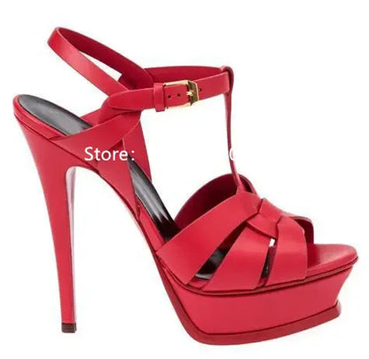 Luxury Style Women Sandals Summer Platform Women High Heels 14CM Open Toe Spike Heels Dressing Shoes Brand