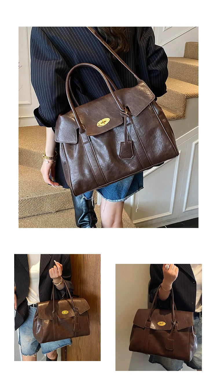 Fashion Women's High-quality Pu Leather Handbag 2026 New Business Large Capacity Commuter Shoulder Crossbody Bags for Women