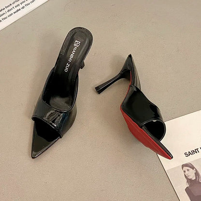 NEW Pointed Toe High Heels Sandals for Women Beautiful Korean Style Summer Shoes Rubber Sole Luxury Sensation