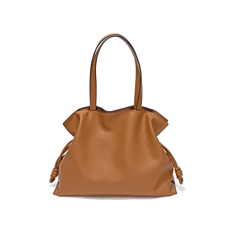 100% Genuine Leather Extra Large Shoulder Bags Women Handbag Bucket Bag Fashion Luxury Designer String Tote Tassel Clutch Bolsas
