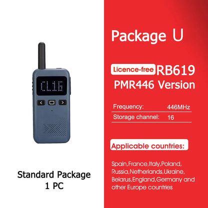 Retevis RB619 Mini Walkie Talkie PMR446 Professional Walkie Talkies Long Range Portable Radio for Restaurant BLE Radio PTT Hotel