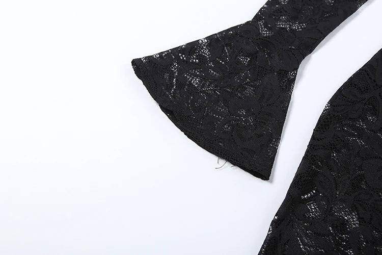 Nibber See Through Jumpsuits Woman Metal Rings Patchwork Hollow Design Sexy Full Sleeve Midnight Club Party Wild Style Overalls