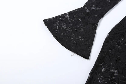 Nibber See Through Jumpsuits Woman Metal Rings Patchwork Hollow Design Sexy Full Sleeve Midnight Club Party Wild Style Overalls