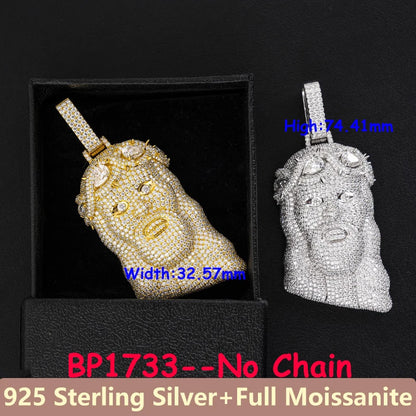 Jesus New Unisex Full Moissanite Diamond Pendants For Men Original 925 Sterling Silver Men's Diamond Jewelry Hip Hop For Party
