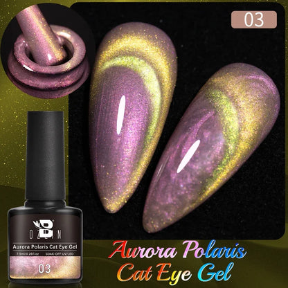 AWStorG 7.5ml Starlit Chameleon Cat Magnetic Gel Nail Polish Double Colors Semi Permanent UV Gel Varnish Need Black Base