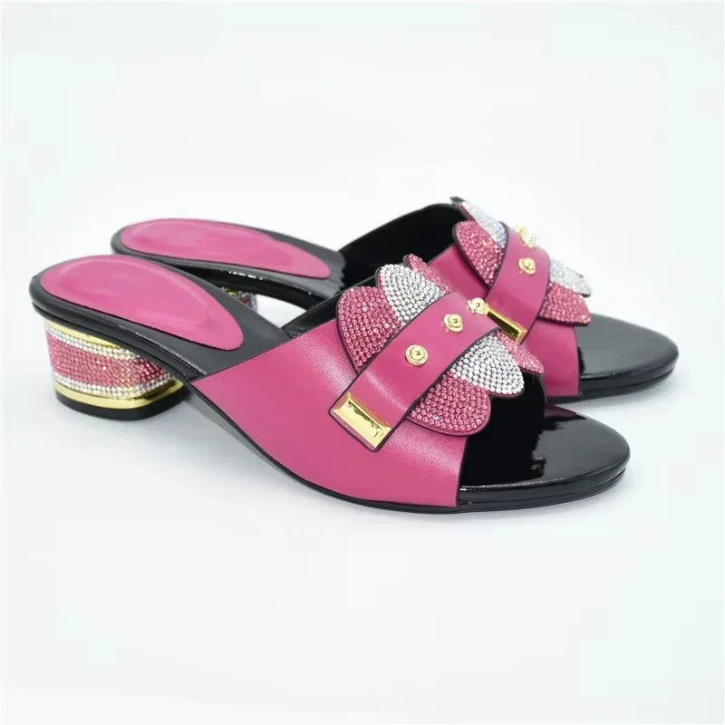 New Without Bag Pumps Super low Heels Italian Women Wedding for Party Heels Elegant Shoes Slippers 2025 Summer Woman Slipper