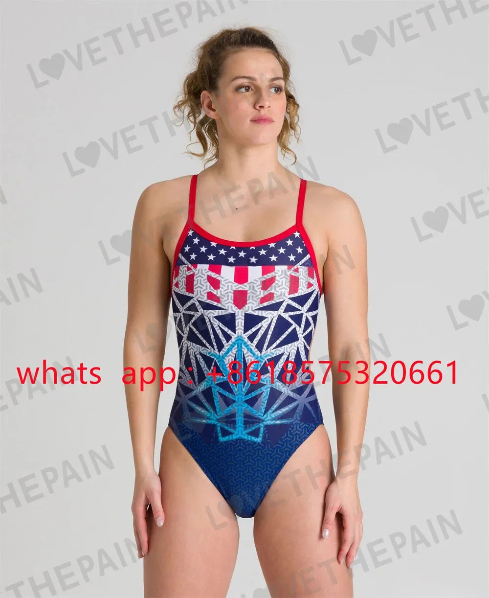 USA Female Swimsuit Bikini Sexy One-piece Comfortable Set Swimwear Functional Training Swimsuit Swimming Clothing 2026