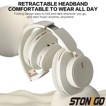 Wireless Headphones Bluetooth 5.3 Headset Foldable Portable Earphones Fashion Photography Props Aesthetic Outfit Accessories Long Battery Life Comfortable Lightweight Over Ear Bass Stereo Sound Adjustable Headband For Travel