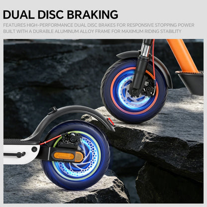 Foldable Electric Scooter For Adults Dual Shock Absorbing eScooter Equipped 10 Inch Tires Lightweight Travel Scooter