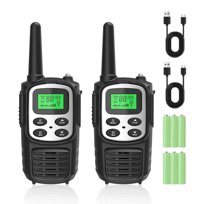 2PCS Kids Portable Outdoor Children Two Way Radio UHF Receiver Walkie-Talkie Radio Comunicador Mini Walkie Talkie For Boys Girls