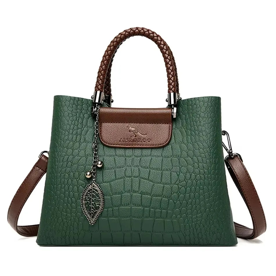Genuine Soft Pu Leather Handbags for Women Vintage Shoulder Tote Bag Luxury Designer Ladies Large Capacity Purse Bags Sac A Main