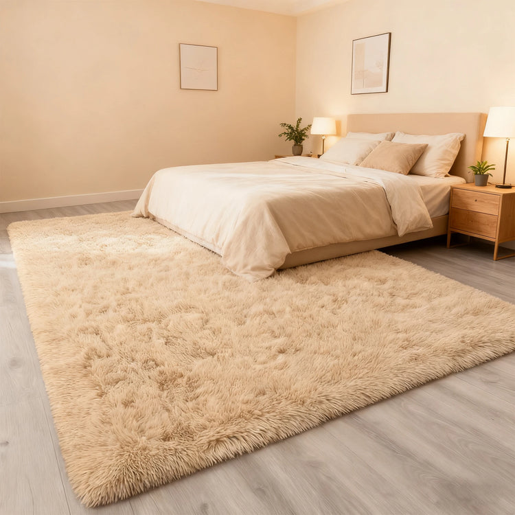 Area Rugs for Living Room Bedroom: Camel Soft Fluffy Shag Upgrade Non-Slip High Pile Carpet Large Fuzzy Plush Indoor Floor Decor Shaggy Rug Dorms Playroom Nursery Modern Hom