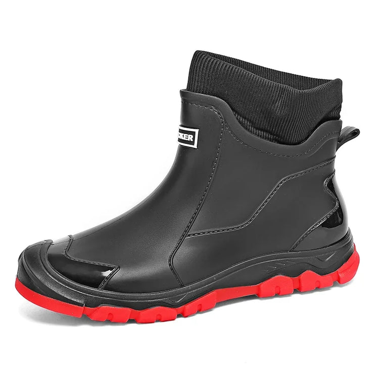 Men Women Winter Waterproof Rain Boots Fleece Warm Snow Sock Cuff Anti Slip Ankle Boots Outdoor Work Garden Shoes Size 36-46
