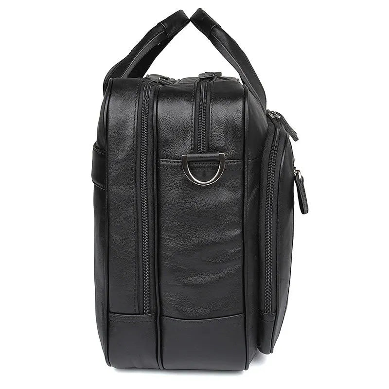 High Quality Genuine Leather Men Briefcase Business bag Crazy Horse Leather Large 17"inch Laptop Bag male Portfolio Office Case